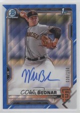 2021 Bowman Draft Chrome Pick Blue Wave Refractor 30/150 Will Bednar Auto 0h28