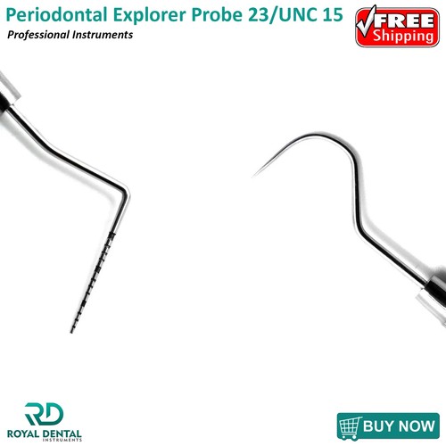Dental Perio Explorer 23 Probe UNC 15 Color Marking Diagnostic Double Ended Tool - Foto 3 di 5