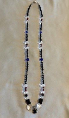 Black crystal and multicolored crystals with ruby accents 22 