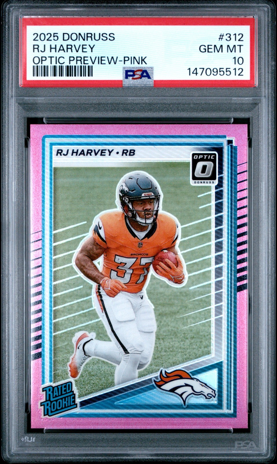 RJ Harvey Panini Donruss #312 Optic Preview-Pink
