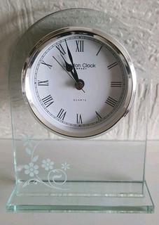 London Clock Company Quartz Glass Framed Clock Good Working Order and Condition
