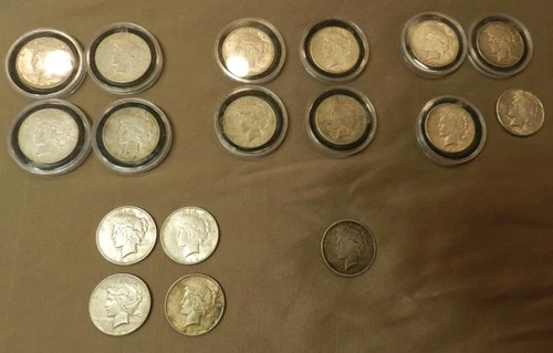 17 Peace Silver Dollar $1 Bullion from old coin collection Free Shipping