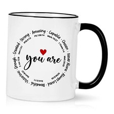 Christian Gifts for Women, You Are Amazing Coffee Mugs, Religious Black Handle
