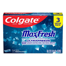 Colgate Max Fresh Toothpaste Breath Strips Cool Mint 6.3 oz PACK OF 3 0.90 per gallon