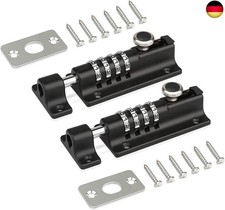 2 S&auml;tze T&uuml;rriegel Kombinationsschloss, Robustes Schiebetorschloss F&uuml;r Holztore,