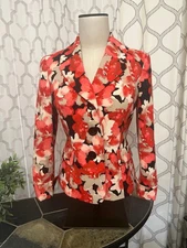 Le Suit Floral Blazer Petite Size 2P