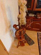 Spinnrad, Holz, funktionsfähig, ca. 70er Jahre, Auftragsfertigung (Geschenk)