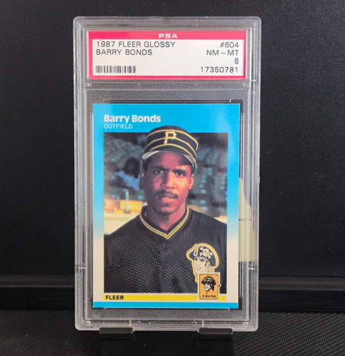 Fleer 1987 Fleer Glossy Barry Bonds RC #604 Pirates PSA 8 Graded Card