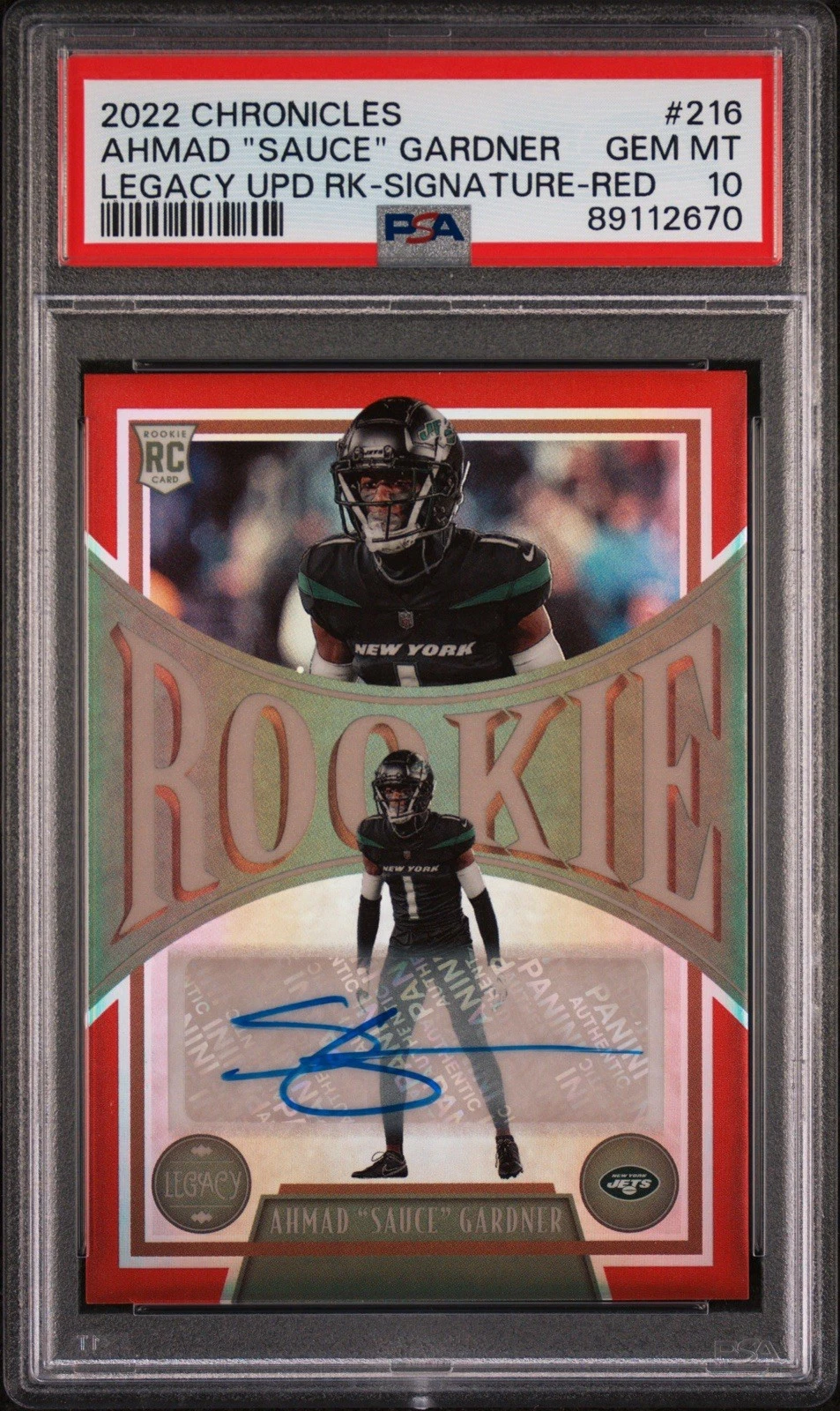 Sauce Gardner Panini Chronicles Legacy Update Rookies #216 Red