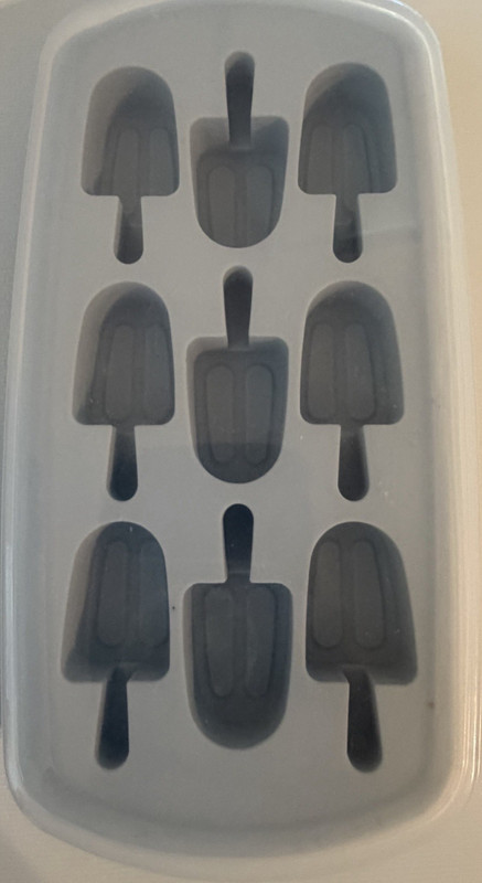 Gourmet Silicone Gray 8-Hole Reusable mini Ice cubes Pop Mold Set with Lid