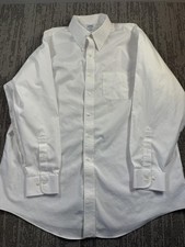 Brooks Brothers Shirt Mens 18-4/5 White Regent Non Iron Button Down Cotton