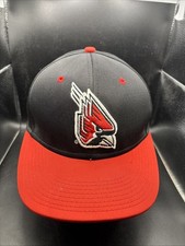The Game Ball State University Cardinals Hat Cap, Black & Red, 7-1/4 Fitted Rare