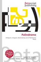 Lambert M. Surhone (U. A.) | Palindrome | Taschenbuch | Englisch (2026)