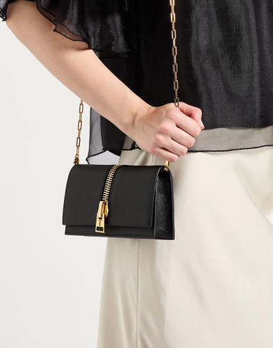 Tom Ford - Women - Pebbled-leather Flap bag - Black