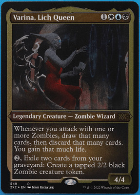 Varina, Lich Queen (ETCHED) FOIL Double Masters 2022 NM Etched (507395) ABUGames