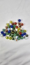 Lot of 40 Vintage Glass Marbles Cat's Eye Swirl Shooter Mixed Colors Toy