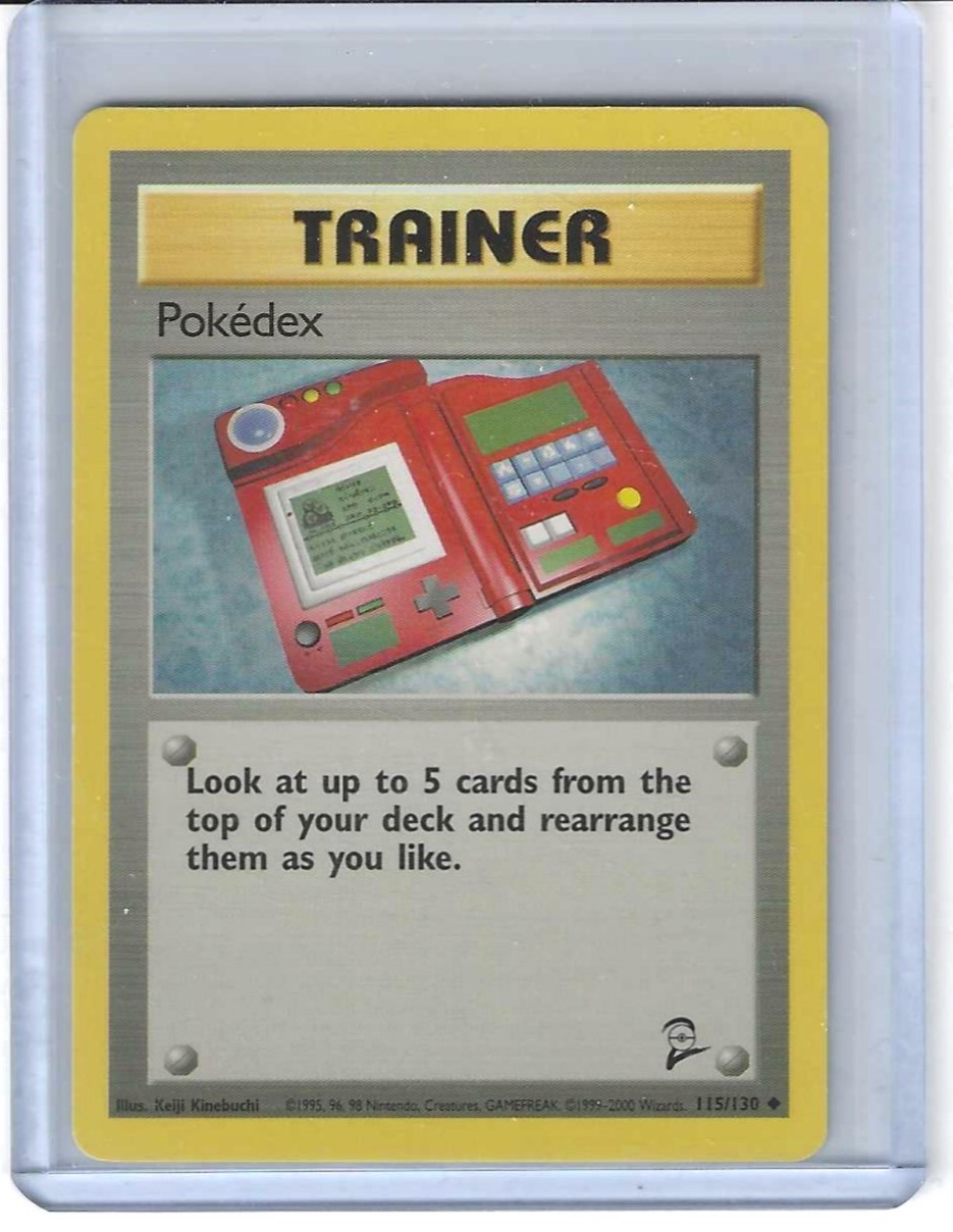 POKEMON BASE SET 2 TRAINER POKEDEX UNCOMMON UNLIMITED CARD # 115/130 UNPLAYED