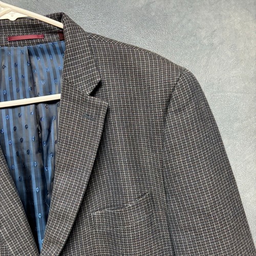 Johnston & Murphy Silk/Wool Blazer Large Tweed Geometric Grandpa Core Professor - Picture 6 of 18
