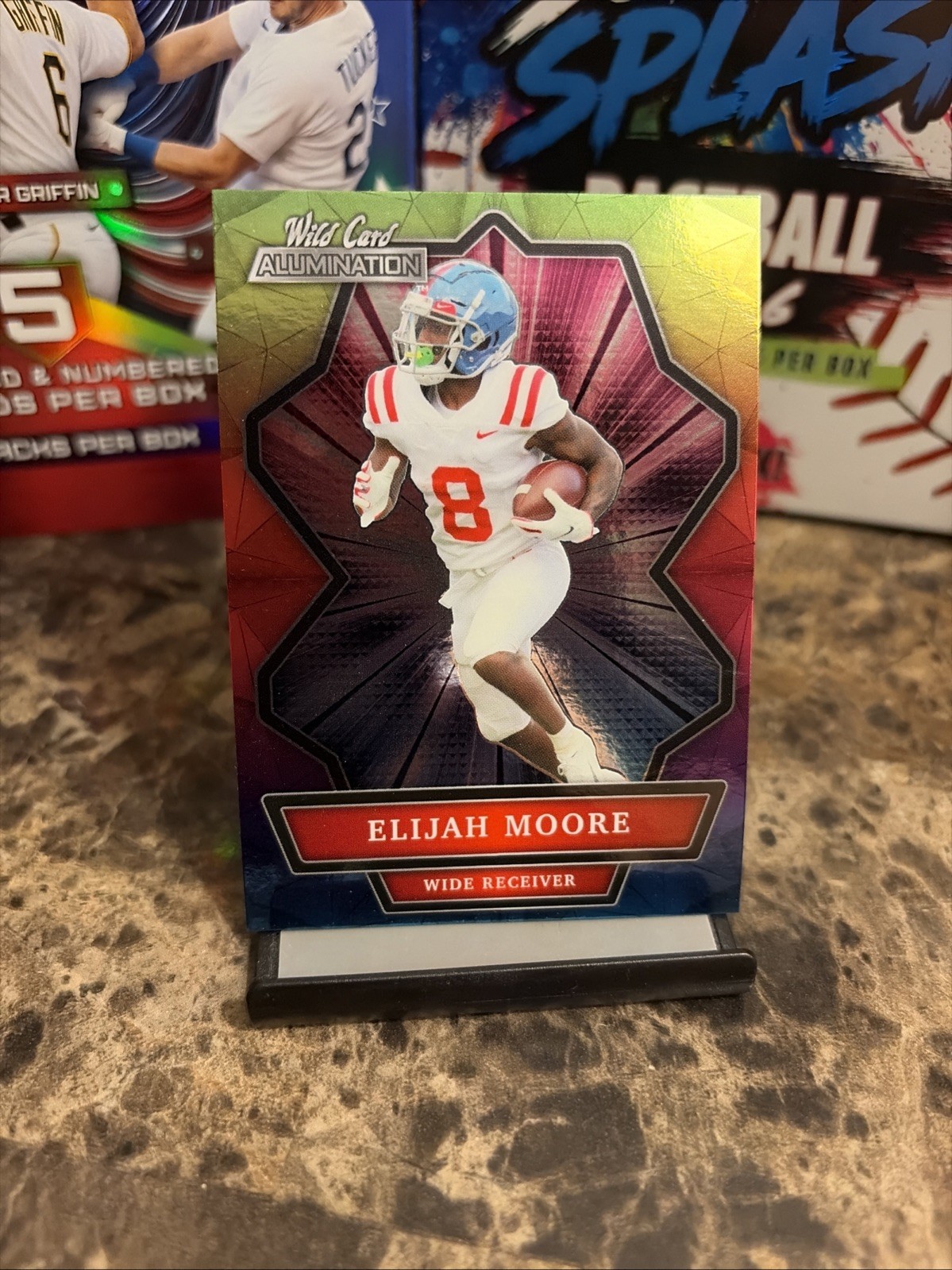 2021 Wildcard Alumination PRC Elijah Moore Rainbow Refractor #ABC-38 Eagles WR
