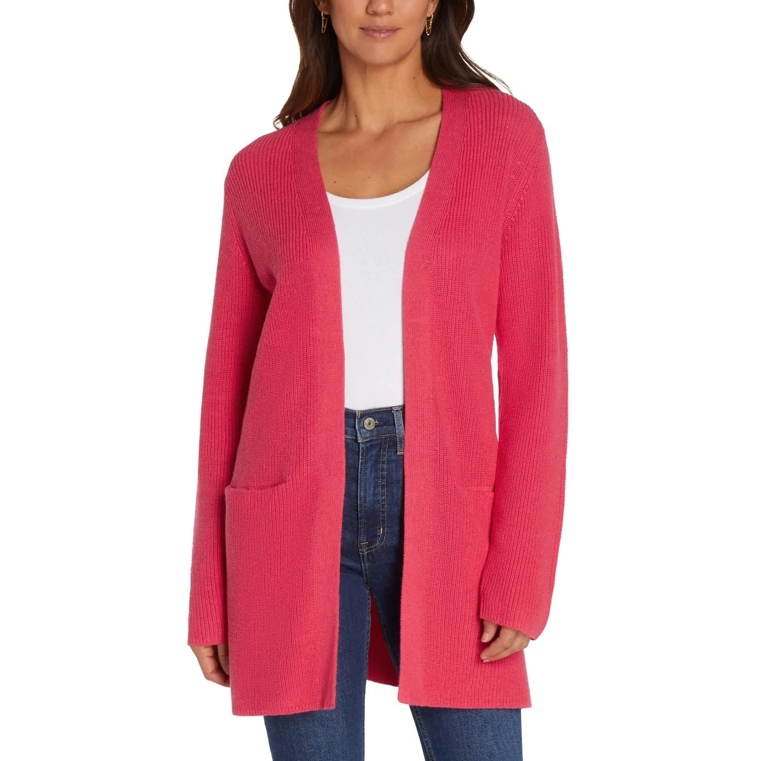Gap Women's Long Sleeve Open Cardigan Size M Raspberry