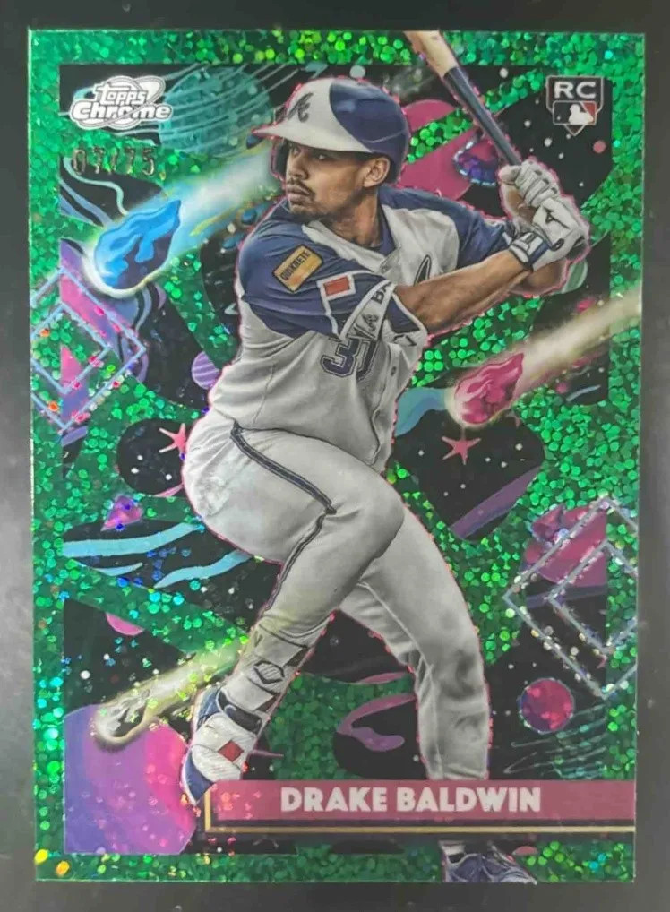 2025 Topps Cosmic Chrome Drake Baldwin Green Space Dust /75 #96 RC Atlanta Brave