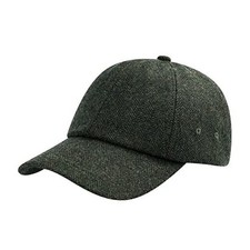 BOTVELA Wool Baseball Cap for Men Adjustable One Size Herringbone Green