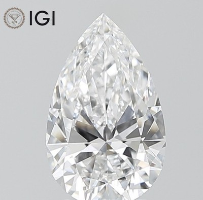 1.38 Ct Pear Cut IGI Certified Lab Grown CVD Diamond F Color VS1 Clarity Stone