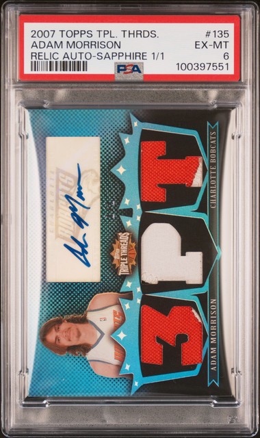 2007 Topps Triple Threads #135 Adam Morrison Sapphire Patch Auto 1/1 PSA 6