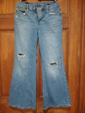 Girls Old Navy High Rise Baggy Flare Jeans, size 12, adjustable waist