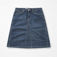 Gap Jeans Size 6 Dark Wash A-Line Cotton Jean Knee Midi Skirt RN54023