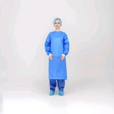 Isolation Gowns SMS KnitCuff Disposable Medical Dental,30gsm Blue (10/50/100pcs)