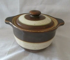 Vtg Denby England Russet Sugar Bowl Lid Individual Soup Server Stoneware Brown
