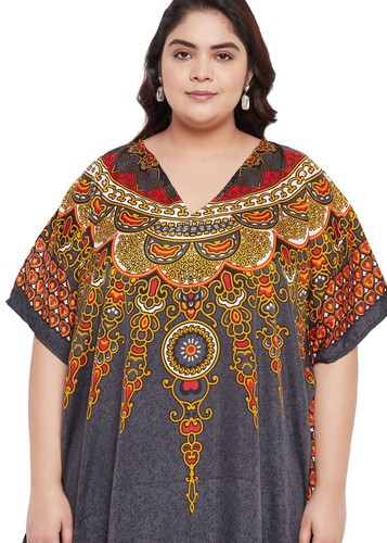 Women Plus Size Loose Kaftan Tunic Dress Hippy Kimono Sleeve Caftan Tunic Tops - Picture 637 of 809