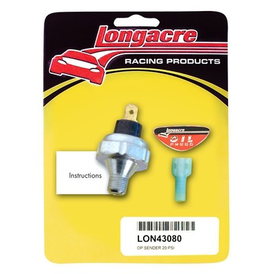 Longacre 52-43080 Gagelites 1/8'' NPT Oil Pressure Sender, 20 PSI