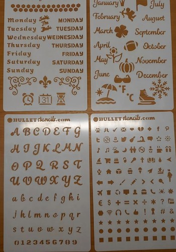 Journal Stencils Starter Set Plastic DIY Crafting Drawing Templates NIP - Picture 5 of 7