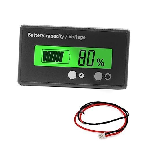 12V 24V 36V 48V Battery Meter, Waterproof Monitor Gauge Digital Voltmeter