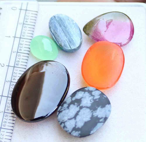 54.40 Ct Tourmaline Kyanite Hessonite Mixed Lot Natural Cabochon Loose Gemstone - Picture 2 of 4