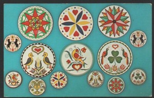 Dutch Amish Hex Signs The Hex Barn Intercourse Pa Chrome Postcard