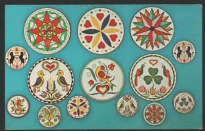 Dutch Amish Hex Signs The Hex Barn Intercourse Pa Chrome Postcard