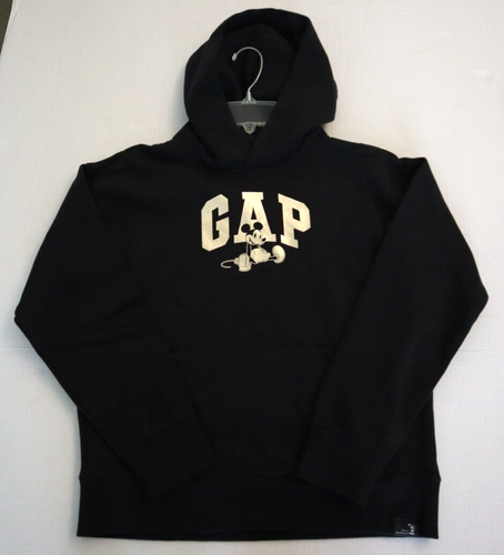 GAP x Disney 778326-08 Kids Sz XL (12) Black/Gold Mickey Mouse Pullover Hoodie - Picture 1 of 8