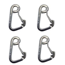 Stainless Steel 316 Harness Clip Carabiner Clip Spring Gate Snap Hook 15/32" 4PC