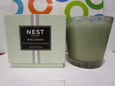 NEST FRAGRANCES ~ WELLNESS WILD MINT & EUCALYPTUS 3 WICK SCENTED CANDLE ~21.1 OZ