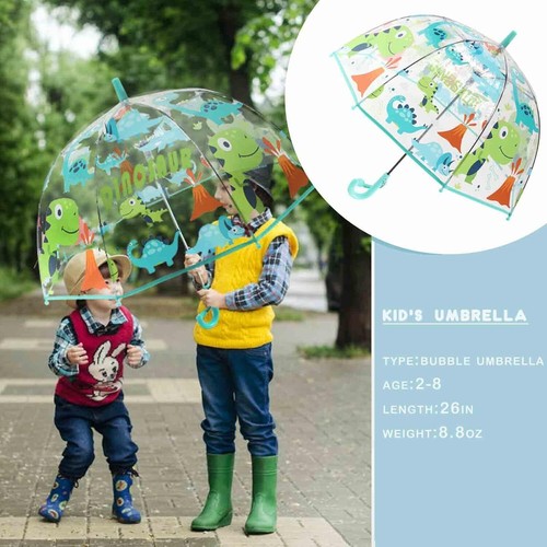 MRTLLOA Kids Clear Bubble Umbrella with an Easy Grip Curved Handle, Safety Trans - Picture 3 of 3