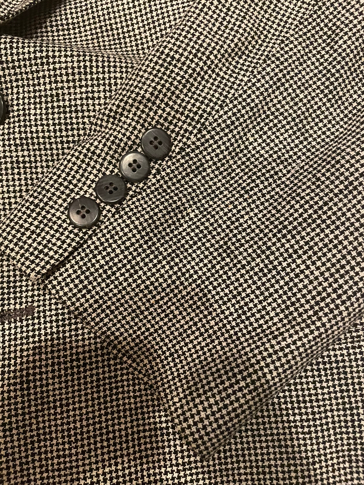 FILA Blazer Savile Row uomo 40R nero pied de poule lana tuta giacca cappotto sportivo