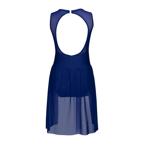 Kids Girls Lyrical Dance Dress Sequins Mesh Cutout Back Ballet Leotard Dancewear - Imagen 39 de 52