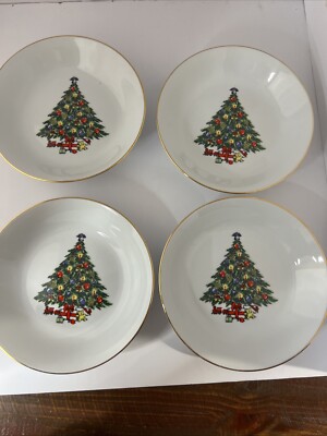 Jamestown China Christmas Treasure Soup Bowls -Set of 4