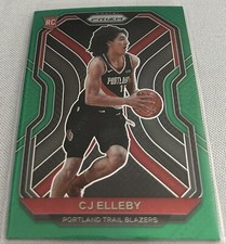 2020-21 Prizm Basketball CJ Elleby Portland Trail Blazers Green Prizm Rookie 283