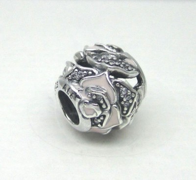NEW Authentic Pandora Delicate Rose Sterling Silver Bead Charm 791527EN40