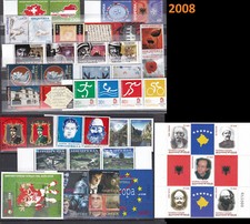 ALBANIE MNH 2008 Année complète - Nuef – 43 timbres + 2 Blocks ***
