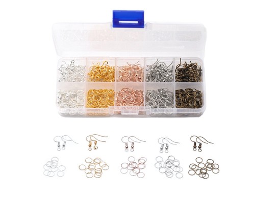 Kit para hacer joyas hágalo usted mismo collar cierre pendientes hallazgos herramienta en caja artesanal - Imagen 2 de 5